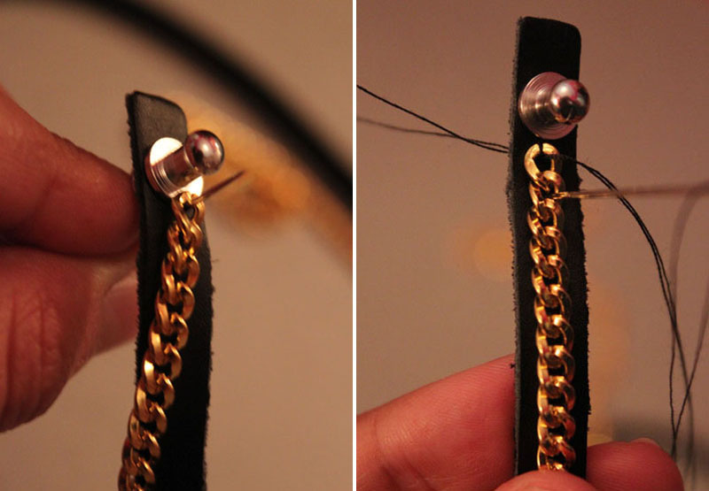 Leather Chain Wrap Bracelet