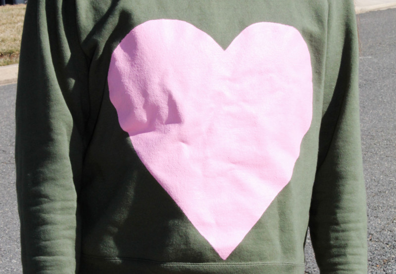 DIY Painted Heart Sweatshirt