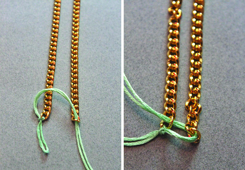 DIY Woven Chain Bracelet