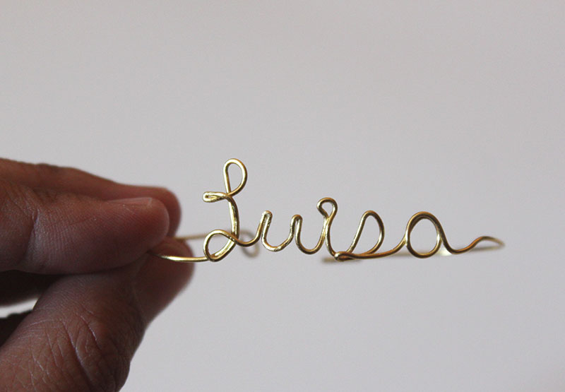 Wire name deals bracelet