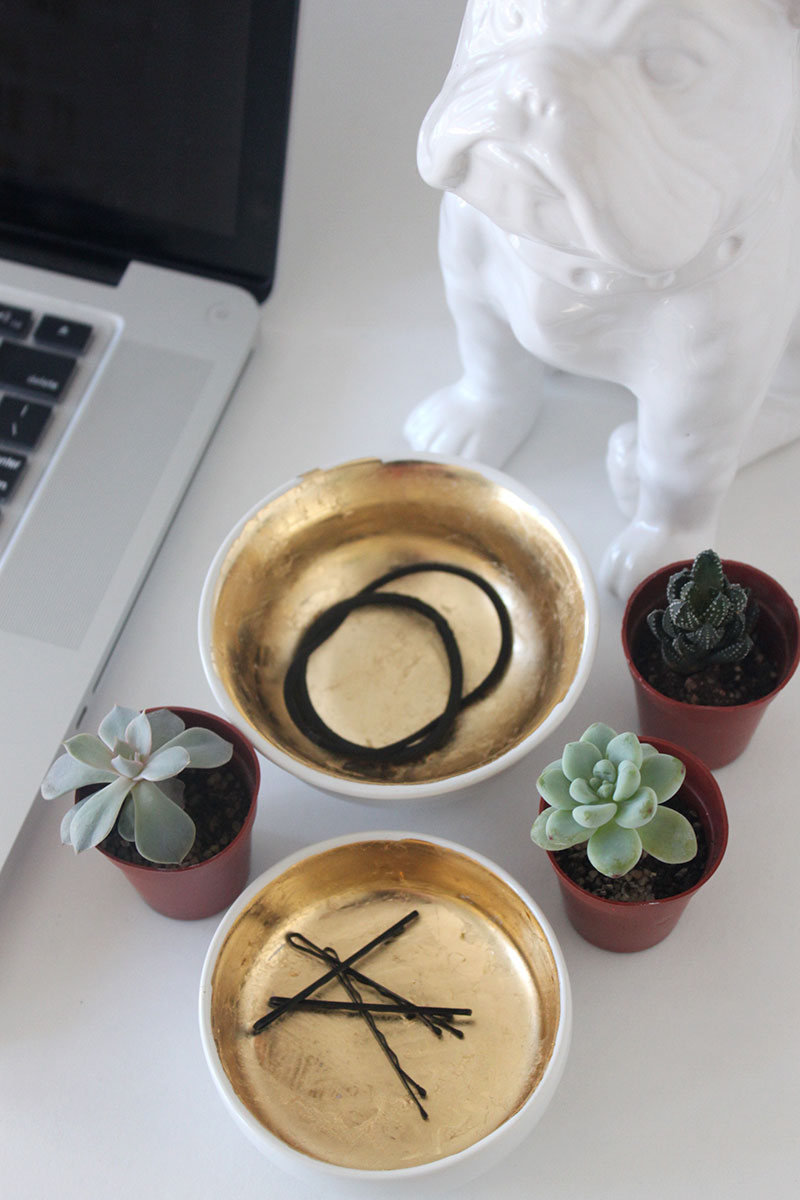 DIY gold leaf dish tutorial — these make the perfect catch all bowls!