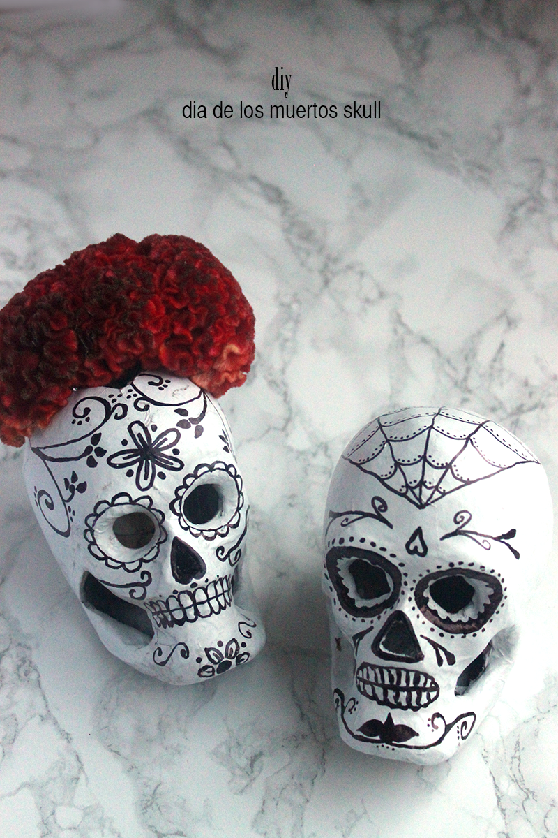 DIY Black Glitter Skull