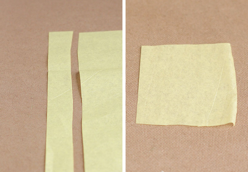 Cut paper strip and square