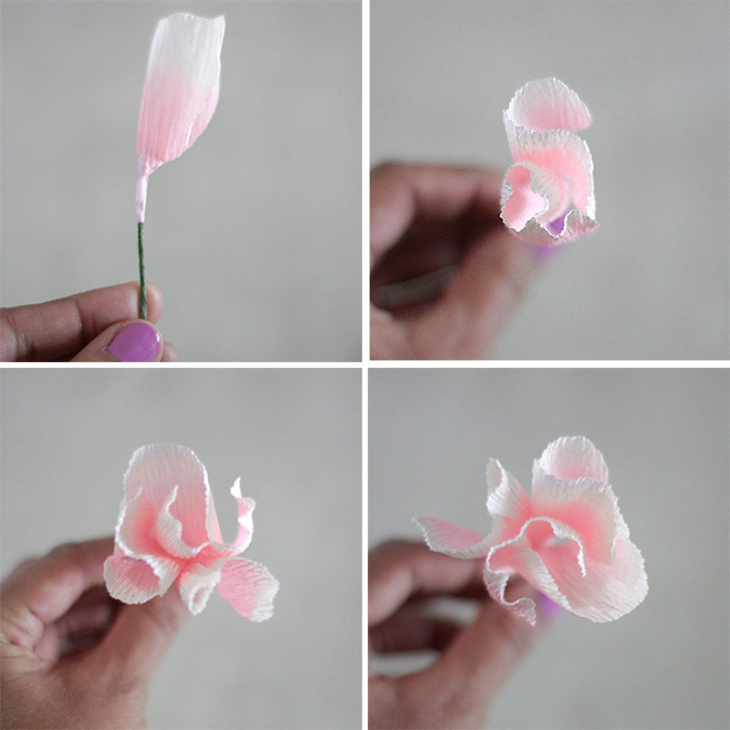 attach petals to wire