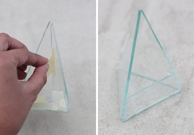 Remove tape from terrariums
