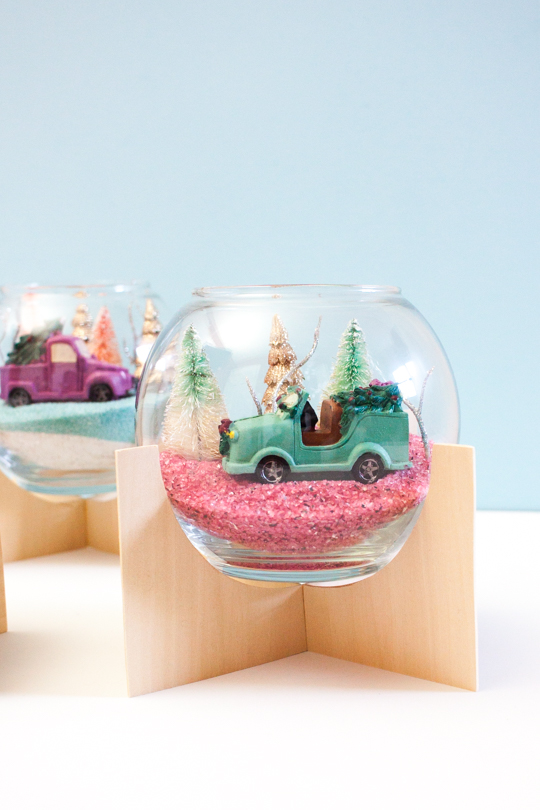 DIY Holiday-themed terrariums