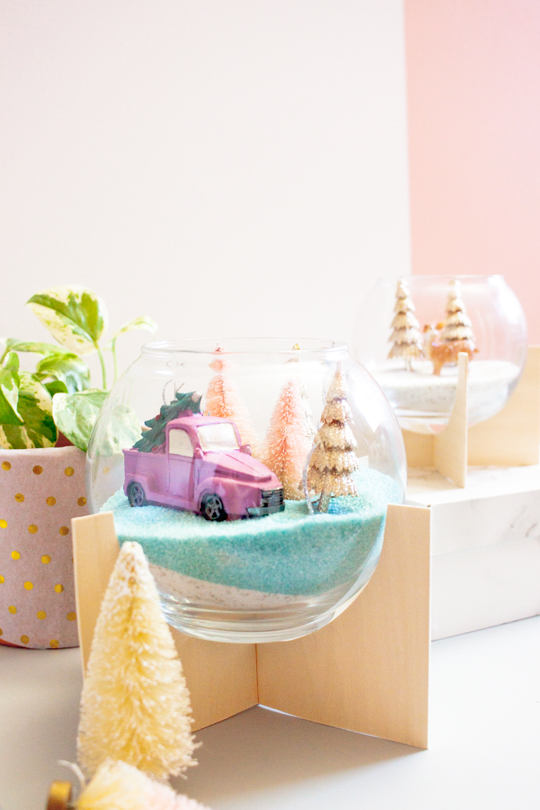 DIY Holiday-themed terrariums