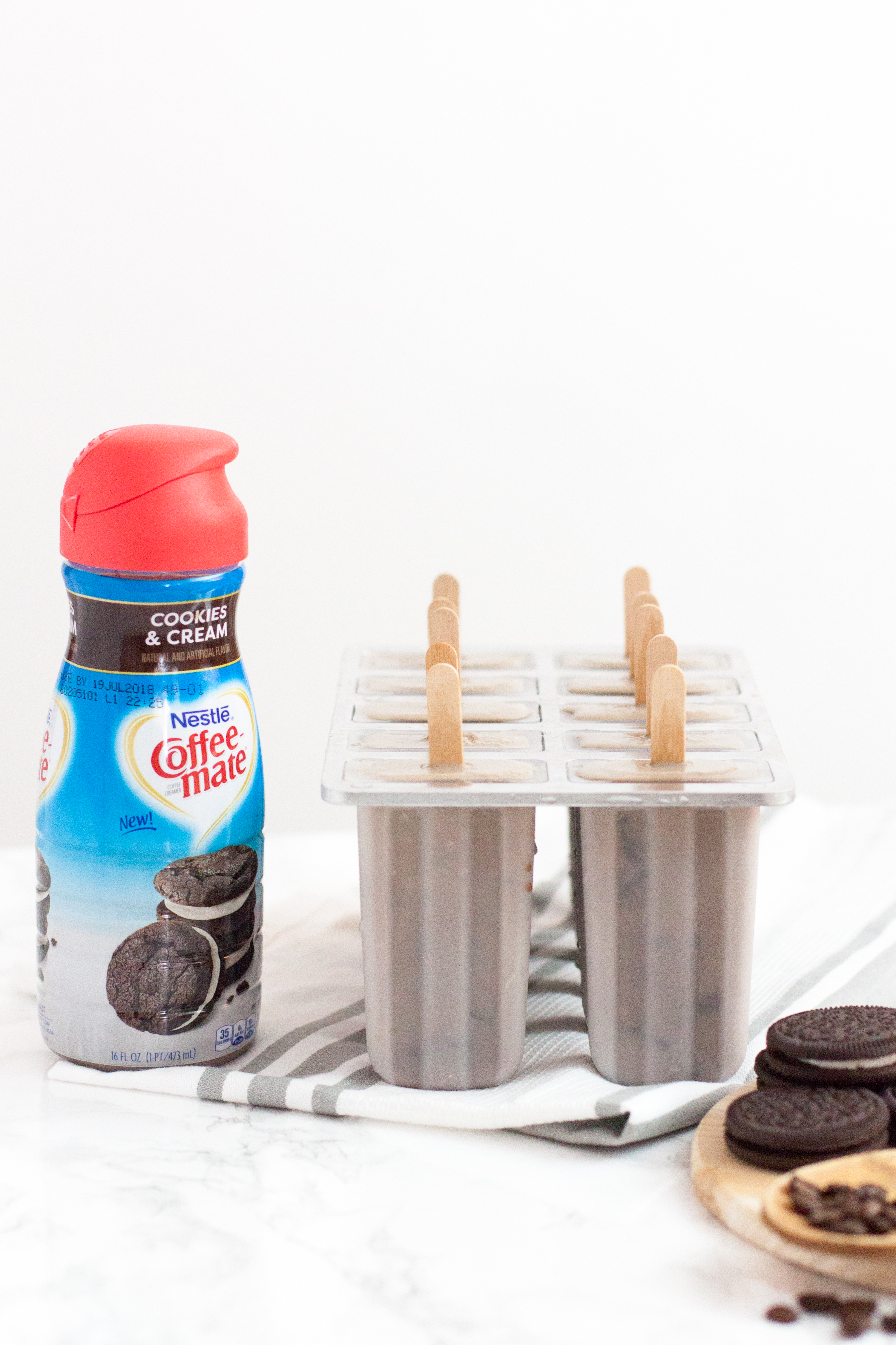 iced coffee popsicles with cookies & cream Coffeemate