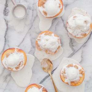 Baked Peaches with Crisp Topping
