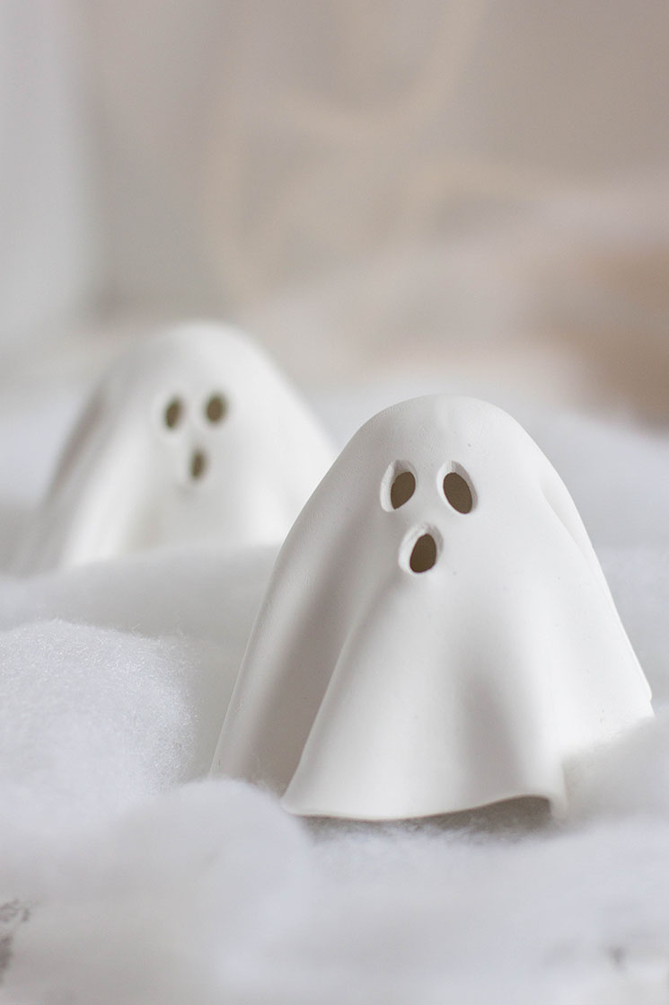 Cute and Easy Clay Ghost Craft for Kids
